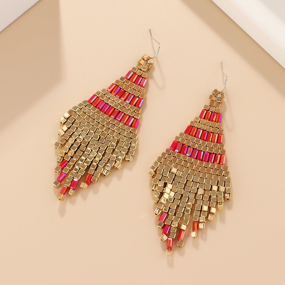 Wholesale Bohemian Handmade Retro Ethnic Style Sumi Pearl Earrings